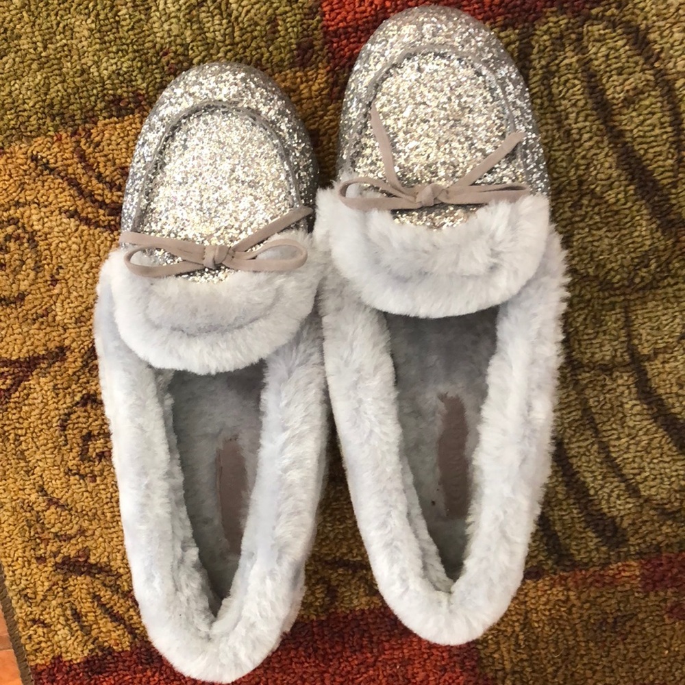 BNWT Ganni Bini Beautiful Silver Sparkly Slippers